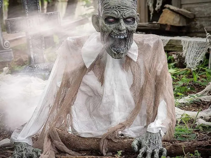 Gaseous Zombie Animated Fog Haunted House Prop Skeleton Graveyard Halloween Dead