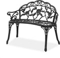 38.5 Patio Park Garden Outdoor Metal Rose Bench,Cast Iron Cast Aluminium Frame Antique Finish Chair,Accented Lawn Front Porch Path Yard Decor Deck Furniture for 2 Person Seatï1⁄4Bronze