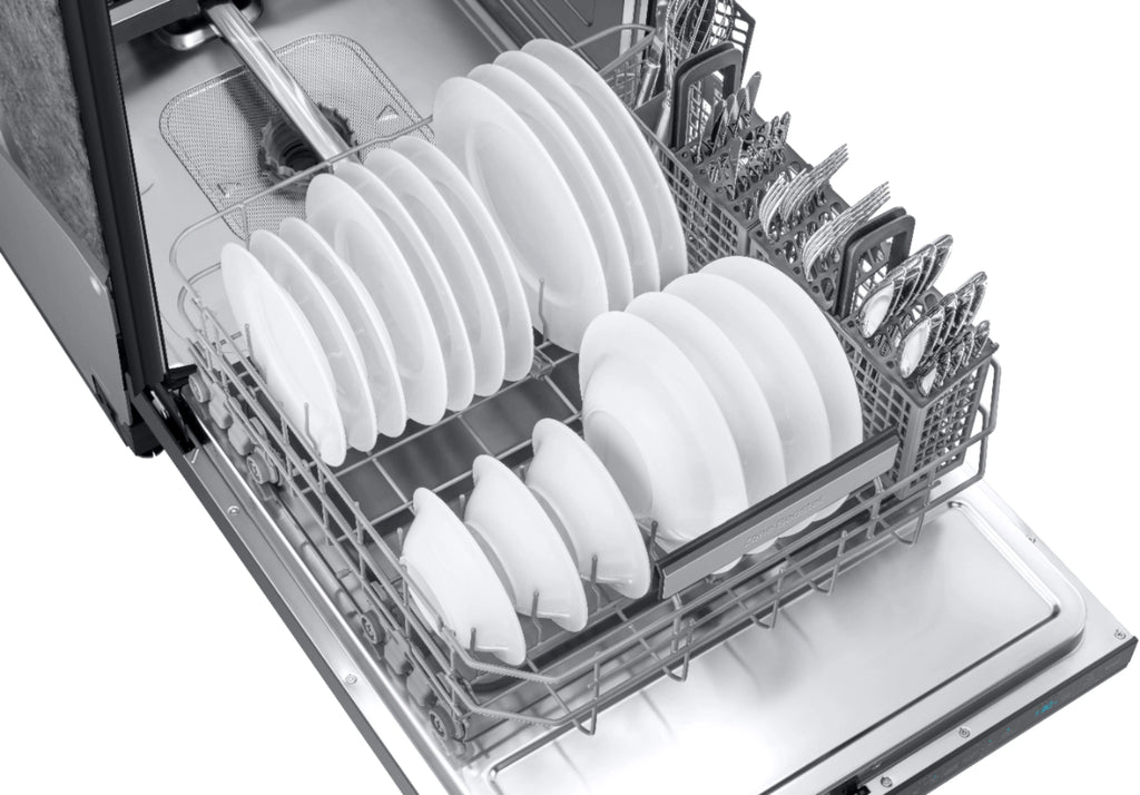 Samsung - Linear Wash 24 Top Control Built-In Dishwasher with AutoRelease Dry, 39 dBA - Black stainless steel
