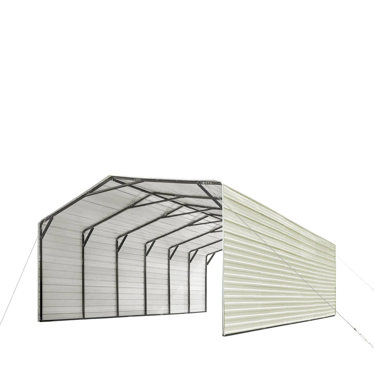 TMG-CP2030F 20' x 30' All-Steel Carport Shed With 10' Enclosed Sidewalls