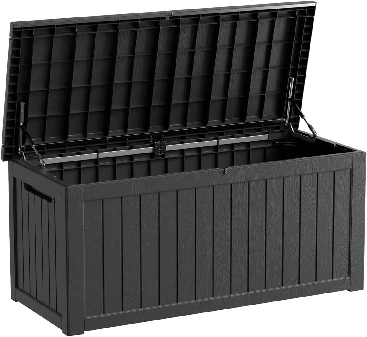 45 Gallon Waterproof Deck Box, Lockable Resin Storage Box for Patio Furniture Cushions Garden Tools and Outdoor Delivery Storage, Coffee