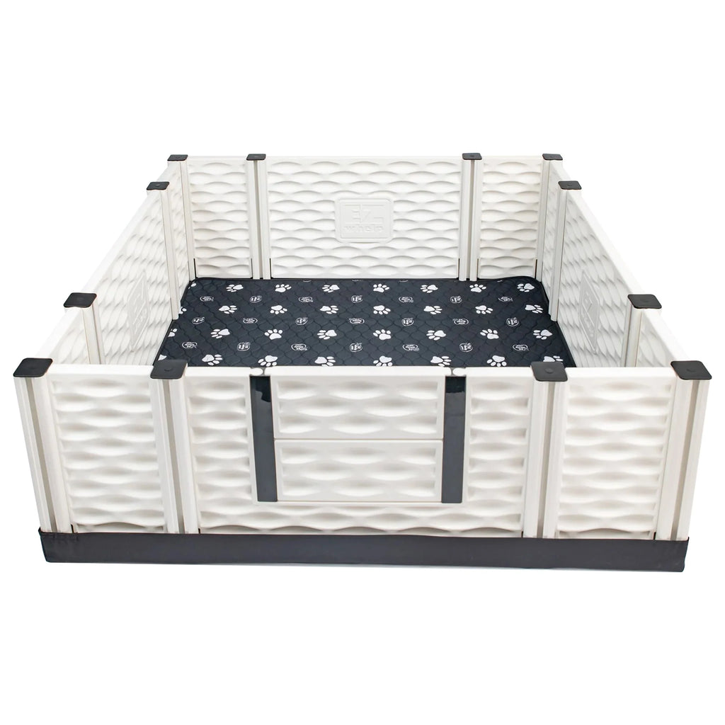 EZclassic 48 x48 Puppy Dog Whelping Box Playpen w/Rails & Liner, Gray(Open Box)