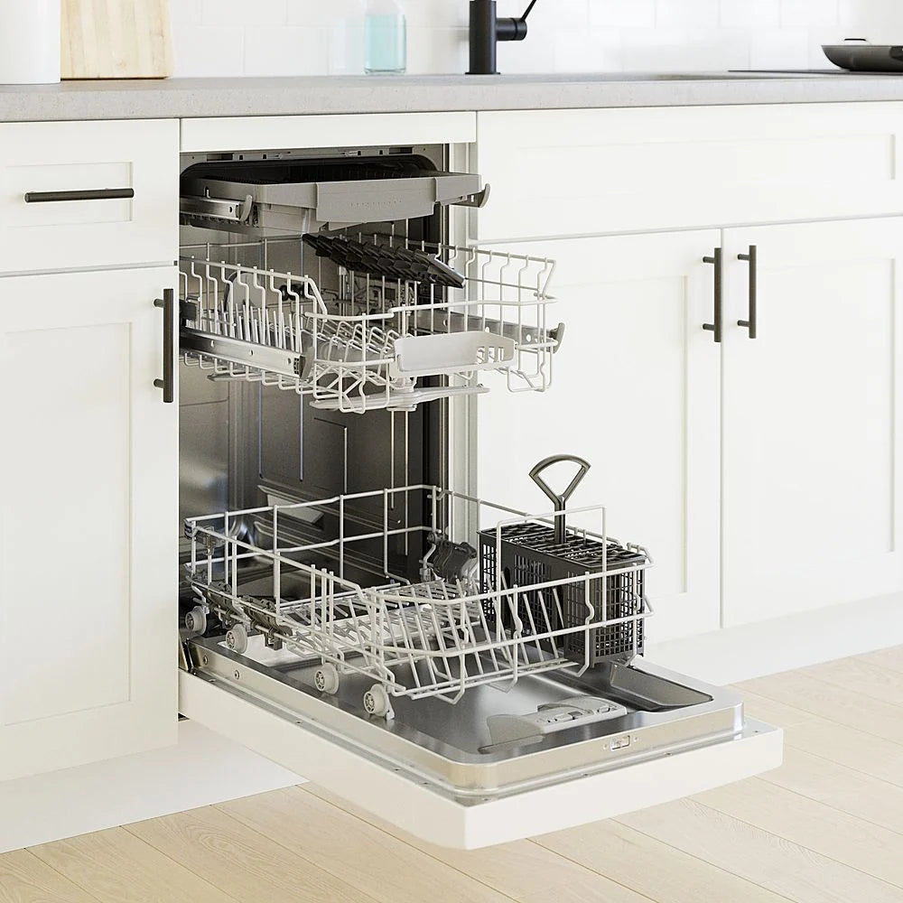 Bosch - 300 Series 18 Front Control Smart Built-In Dishwasher with 3rd Rack and 46 dBA - White