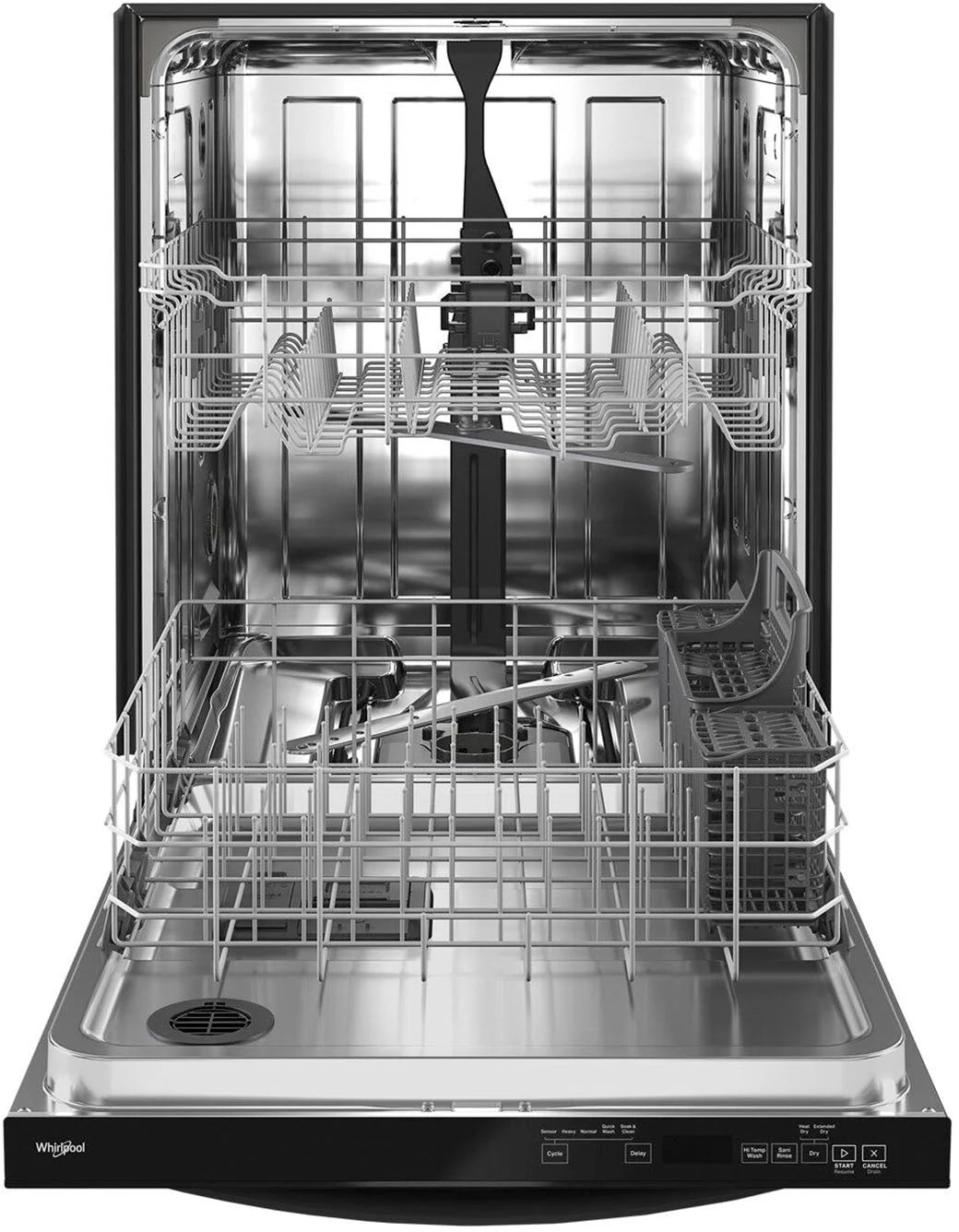 Whirlpool - 24 Top Control Built-In Dishwasher with Stainless Steel Tub, Large Capacity with Tall Top Rack, 50 dBA - Black