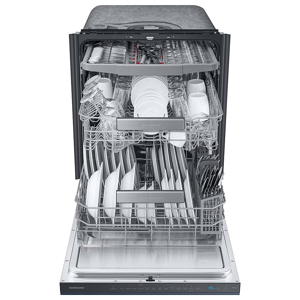 Samsung - Smart BESPOKE Linear Wash 39dBA Dishwasher - Navy steel