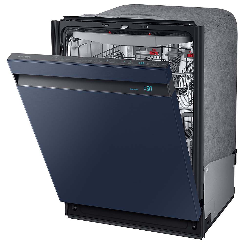 Samsung - Smart BESPOKE Linear Wash 39dBA Dishwasher - Navy steel