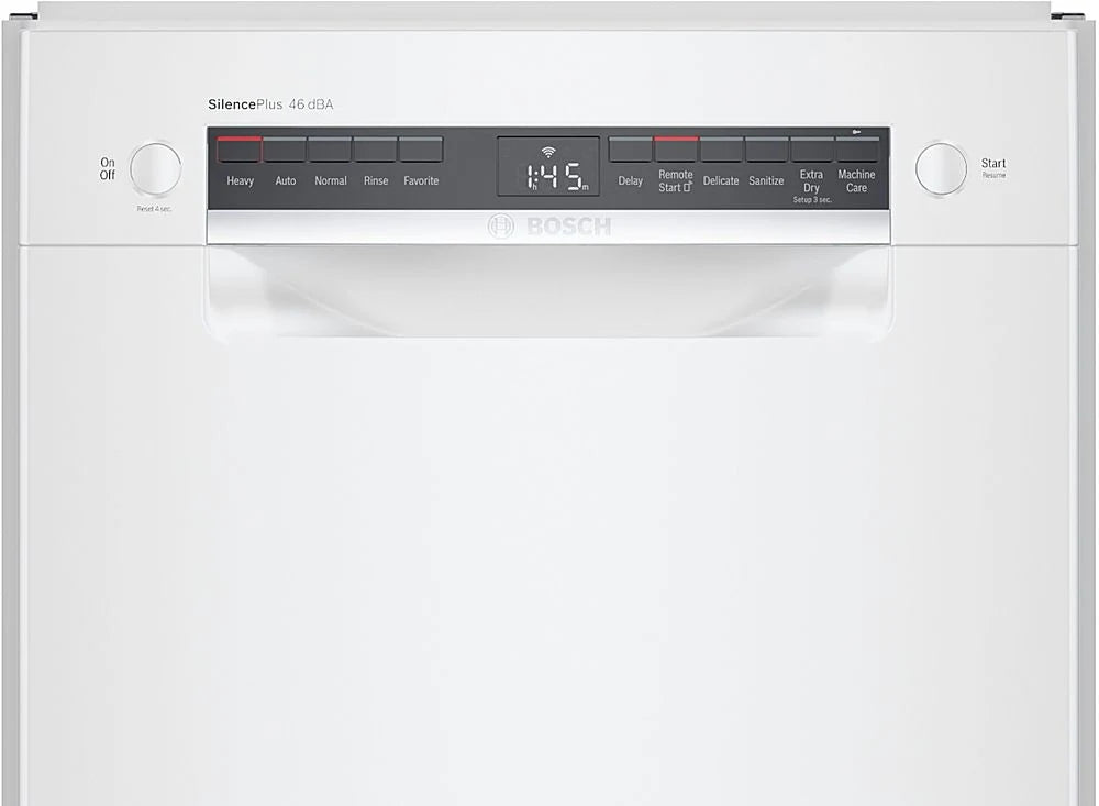 Bosch - 300 Series 18 Front Control Smart Built-In Dishwasher with 3rd Rack and 46 dBA - White