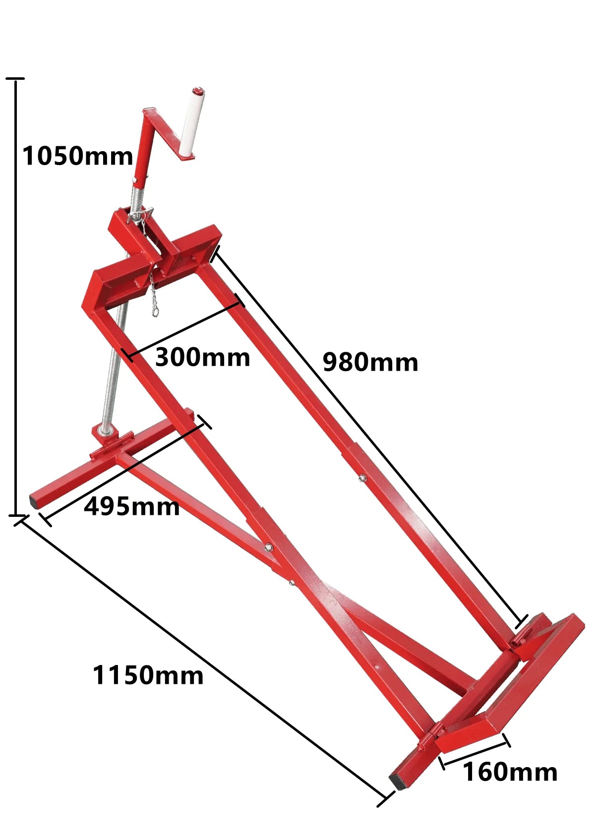 Lawn Mower Lift Jack -Lifting Platform 882 Lbs Capacity for Garden Tractors and Lawn Mowers with Manual Handle & Power Tool Extension Handle (Red)