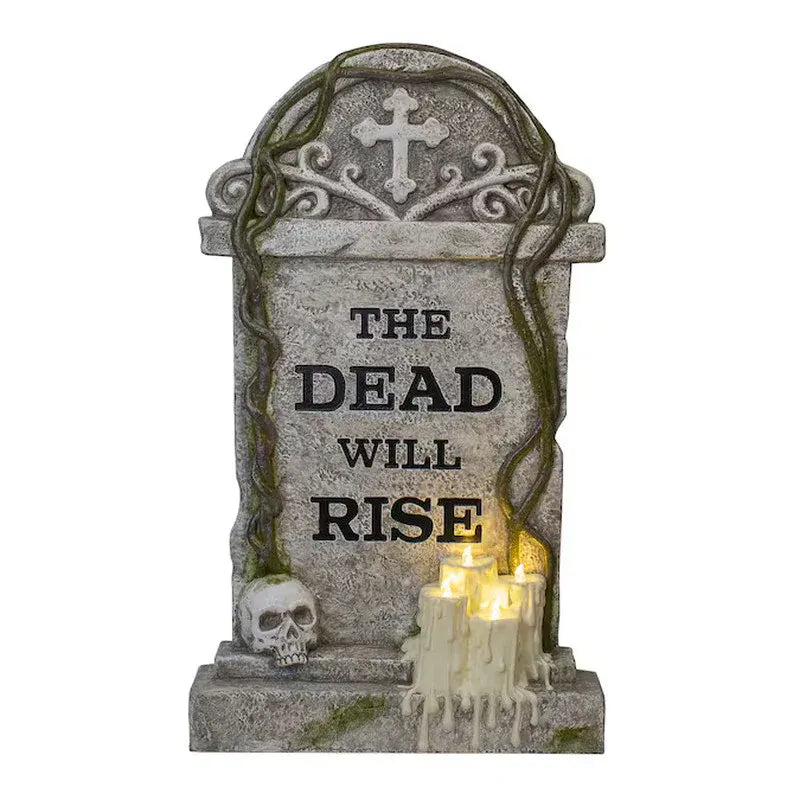 3 Ft Lighted Tombstone Outdoor Halloween Props Haunted House Decor For Home Yard