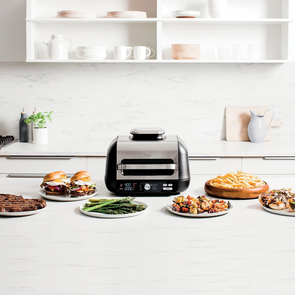 Ninja - Foodi XL Pro Indoor 7-in-1 Grill & Griddle with 4-Quart Air Fryer, Roast, Bake, Dehydrate, Broil - Silver/Black