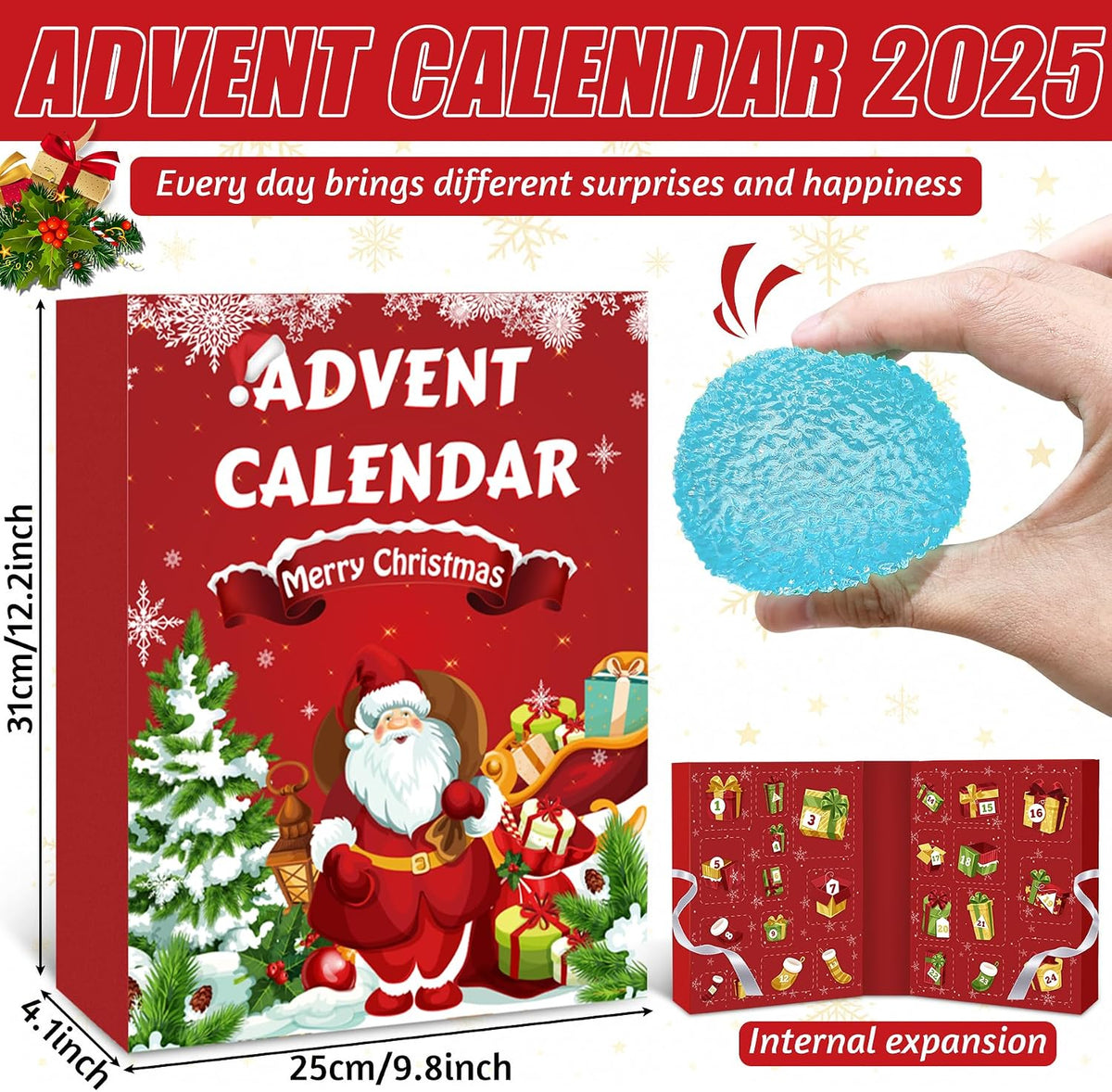 24-Day Squishy Toy Countdown Calendar with Animal and Food Shapes