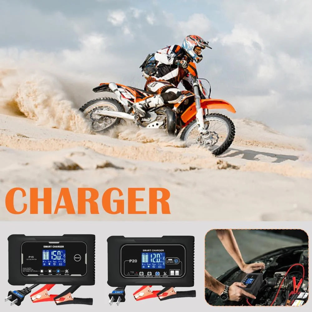 20A Car Motor Battery Charger Automatic Pulse Repair for AGM Lithium Lead-A O2A7