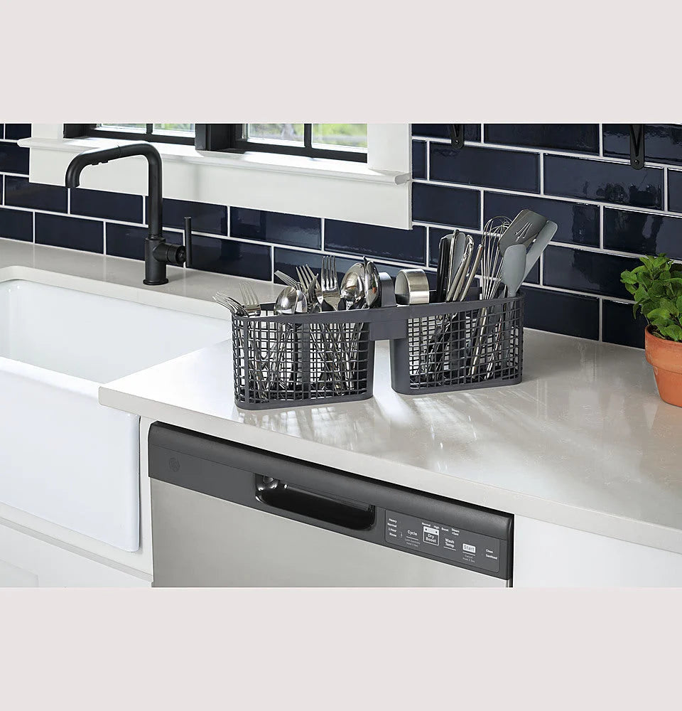 GE - Front Control Built-In Dishwasher with 55 dBA - Bisque