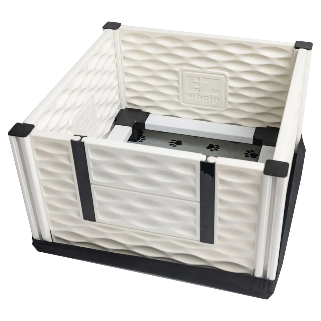 EZclassic 48 x48 Puppy Dog Whelping Box Playpen w/Rails & Liner, Gray(Open Box)
