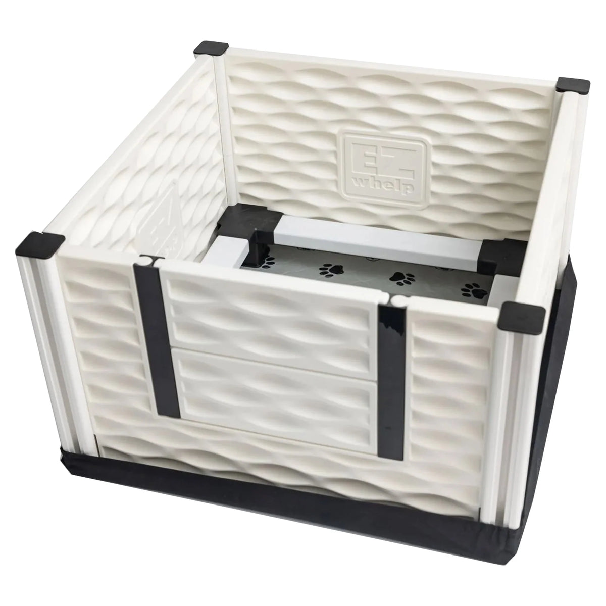 EZclassic 48 x48 Puppy Dog Whelping Box Playpen w/Rails & Liner, Gray(Open Box)