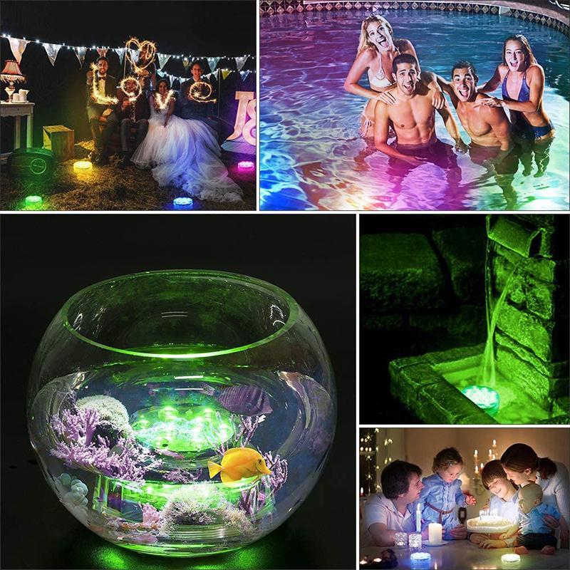 Color Changing Submersible Pool Light with 12-Color Remote and Automatic   Modes