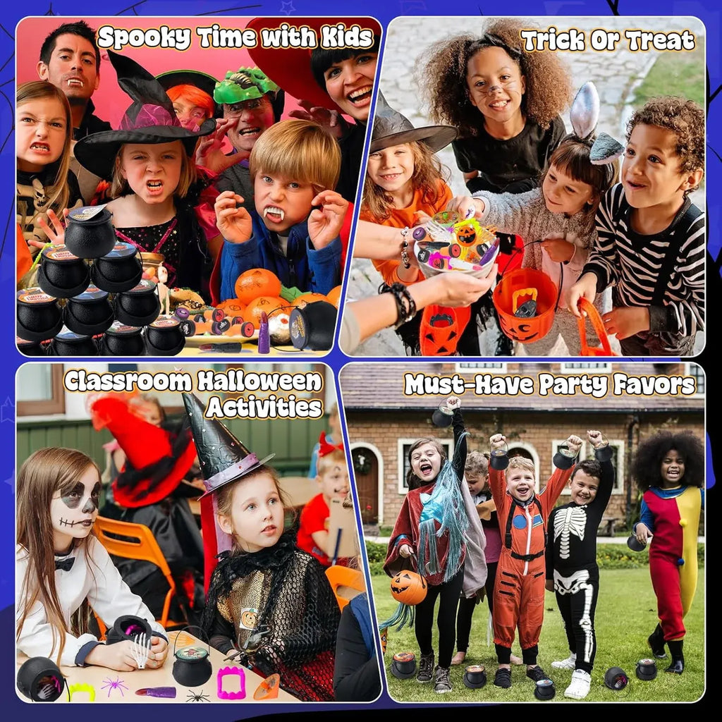 Halloween Party Favors for Kids â?32 Pack Prefilled Cauldrons with 252 PCS Bulk