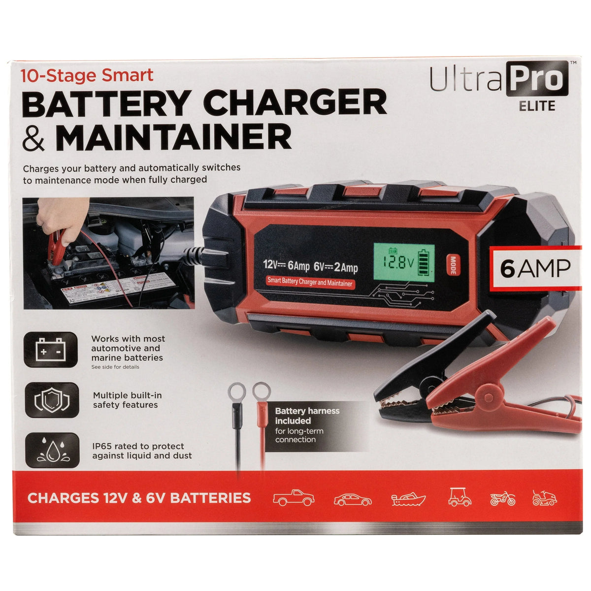 Ultrapro Elite Intelligent Battery Charger and Maintainer, 6V/12V, 6A