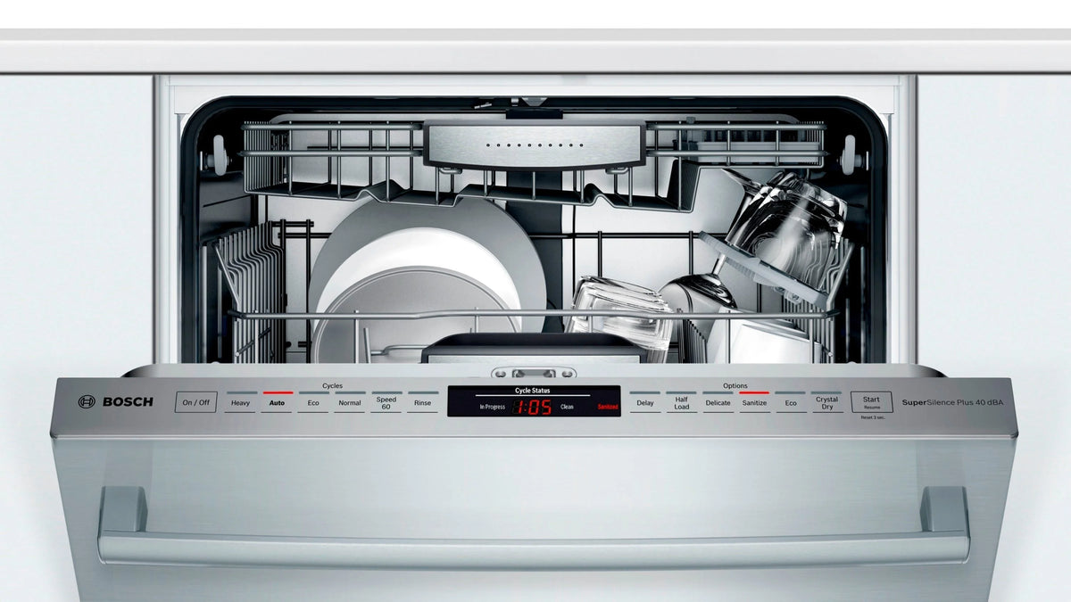 Bosch - 800 Series 24 Top Control Built-In Dishwasher with CrystalDry, Stainless Steel Tub, 3rd Rack, 40 dBa - Stainless steel