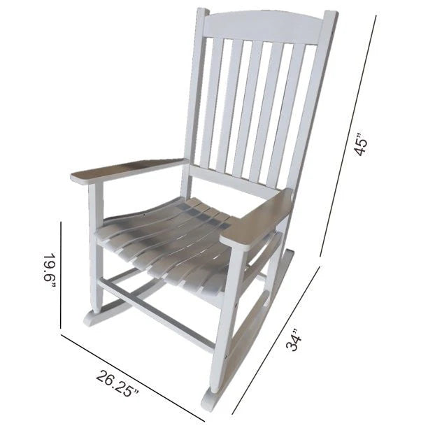 Mainstays Outdoor Wood Porch Rocking Chair， White Color， Weather Resistant Finish💝 Last Day For Clearance