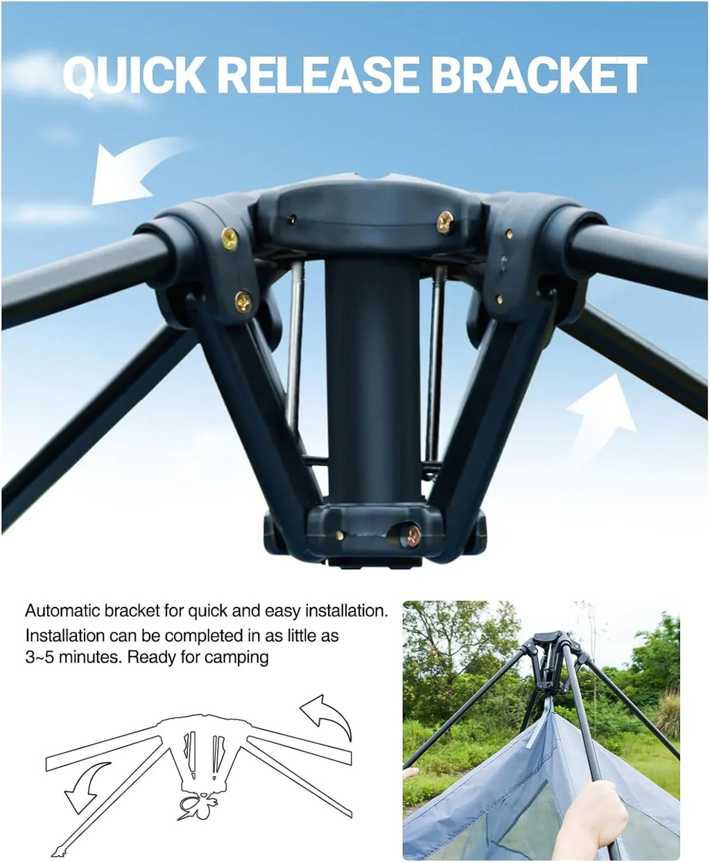 Tent for Camping,6 Person Pop Up Tent Double Layer PU3000mm Waterproof Car Camping Tent with Rainfly and Storage Bag,Weather Resistant Car Tents for Camping SUV,10FT L x 8FT W x 7.2FT H
