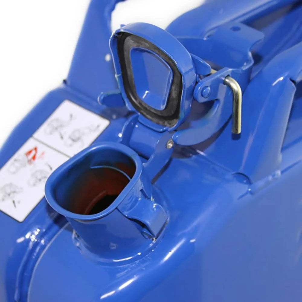 Wavian 3023 2.6 Gallon 9.8 Liter Steel Jerry Can with Spout, Blue