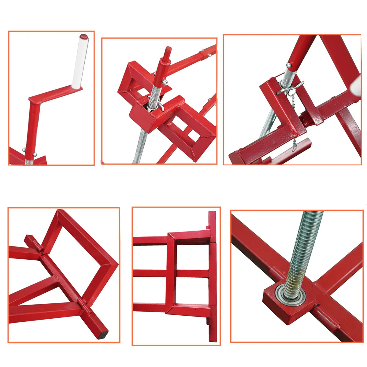 Lawn Mower Lift Jack -Lifting Platform 882 Lbs Capacity for Garden Tractors and Lawn Mowers with Manual Handle & Power Tool Extension Handle (Red)