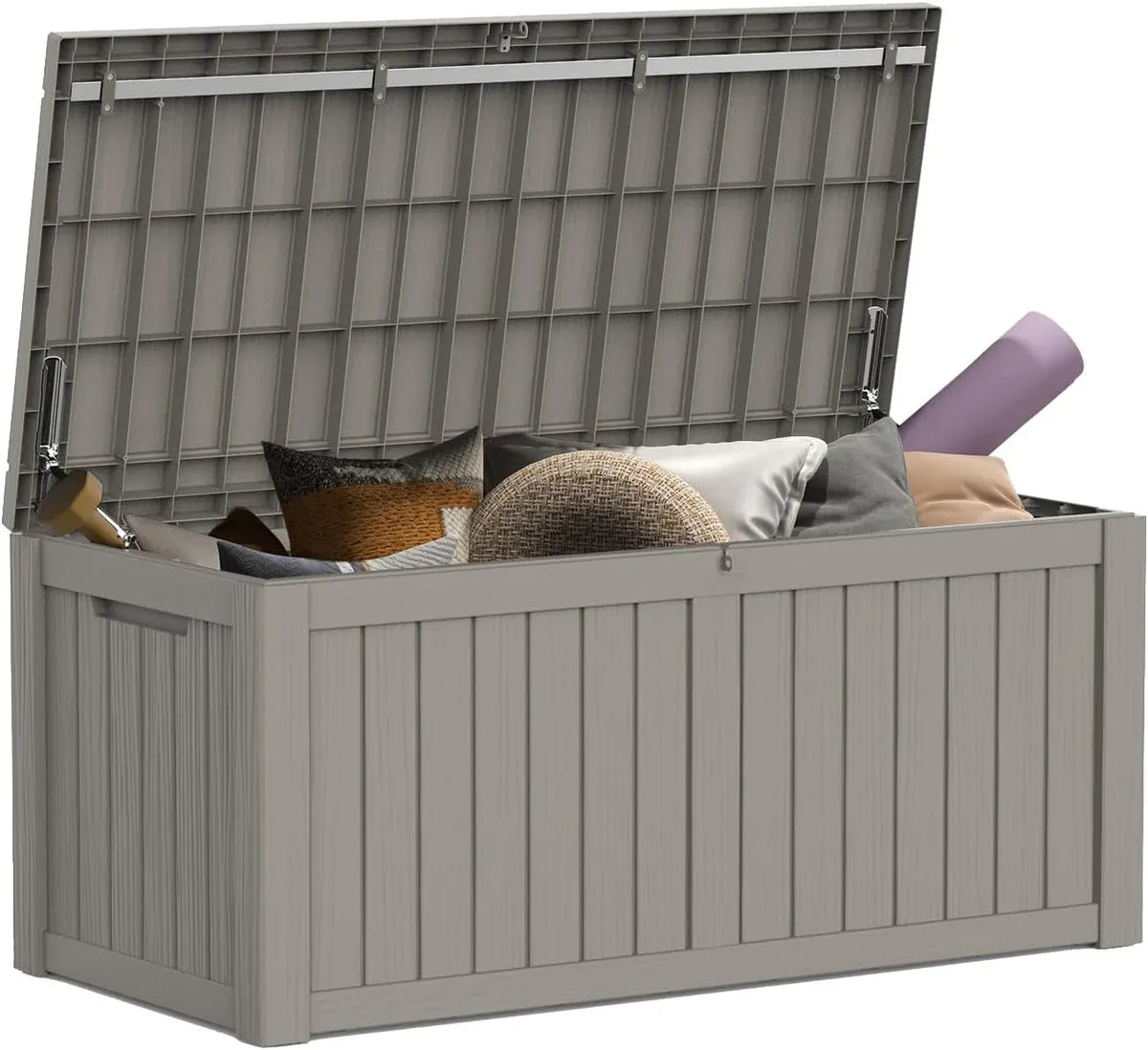 Mars Villa 180 Gallon Outdoor Storage Box Waterproof, Extra Large Resin Deck Box, Outside Storage Bin for Patio Furniture Cushions, Pool Supplies, Sports Gear, UV Resistant and Weatherproof, Black