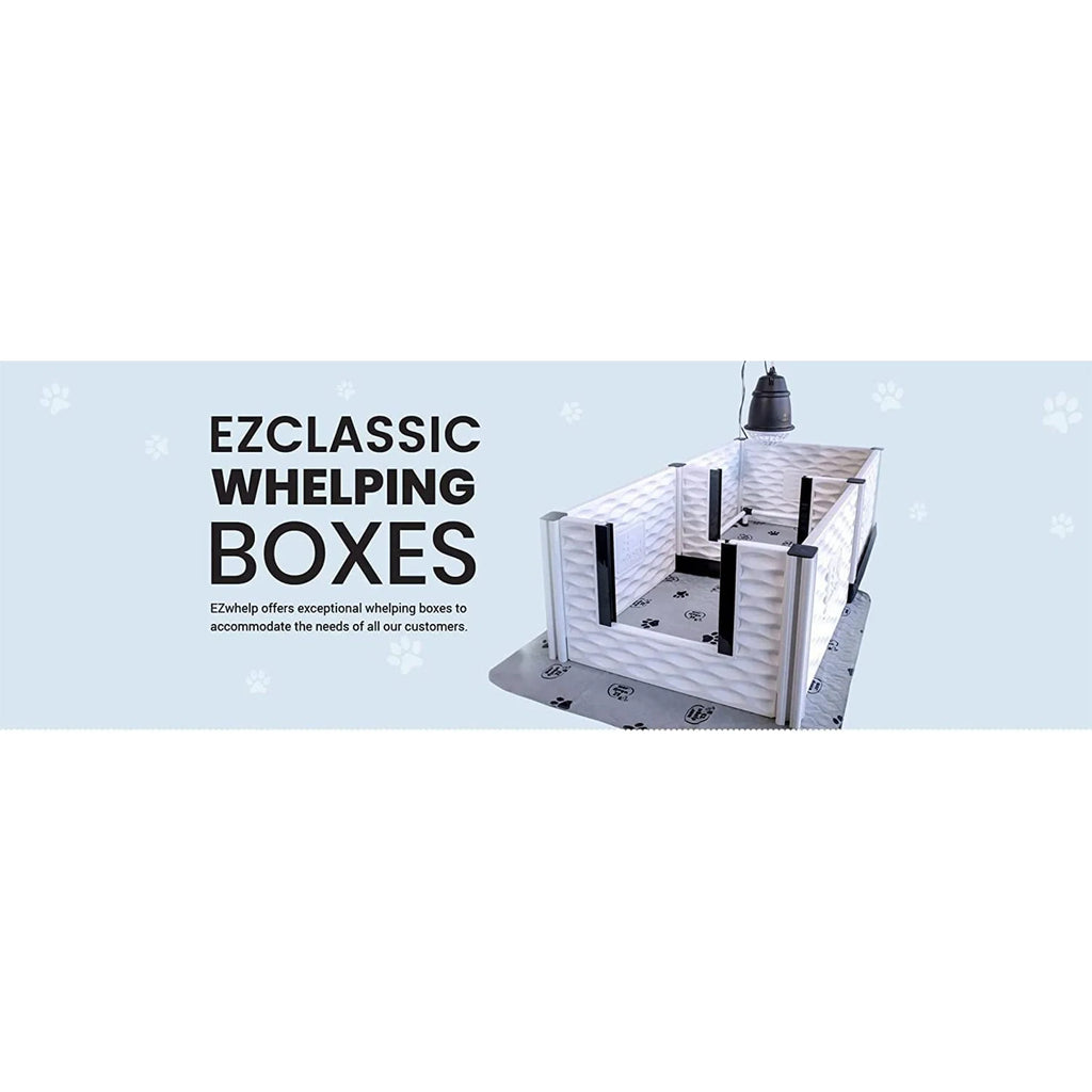 EZclassic 48 x48 Puppy Dog Whelping Box Playpen w/Rails & Liner, Gray(Open Box)