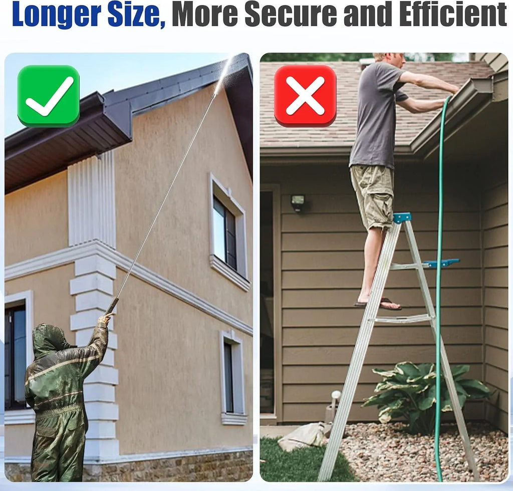 Pressure Washer Extension Wand - 120 Upgrade Power Washer Lance - Pressure Washer Accessories with 5 Nozzle Tips - 30°/90°/120° Curved Rod, 1/4 Quick Connect