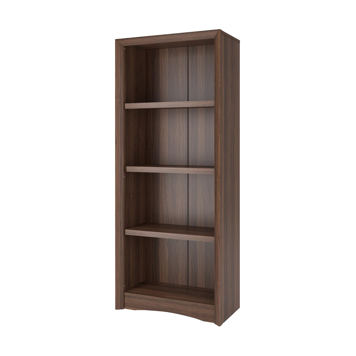 CorLiving Quadra Brown Engineered Wood Tall Adjustable 4 Shelf Vertical Bookcase