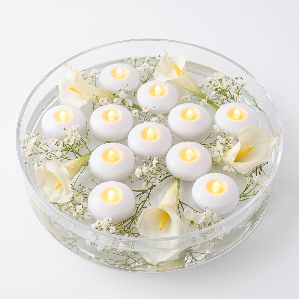 12 Pack Floating LED Tea Candles, Water Activated Waterproof Flameless Lights for Pools, Parties and Camping