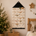 Fabric Advent Calendar with 24 Numbered Pockets and Wall Mounting, Black or Red
