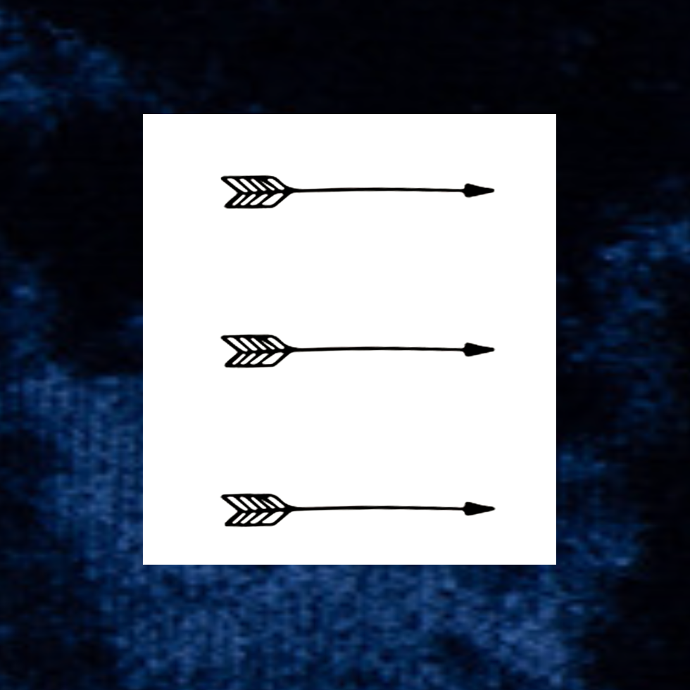 Black Arrow Water Transfer Temporary Tattoo, 2.5 x 4  Inches