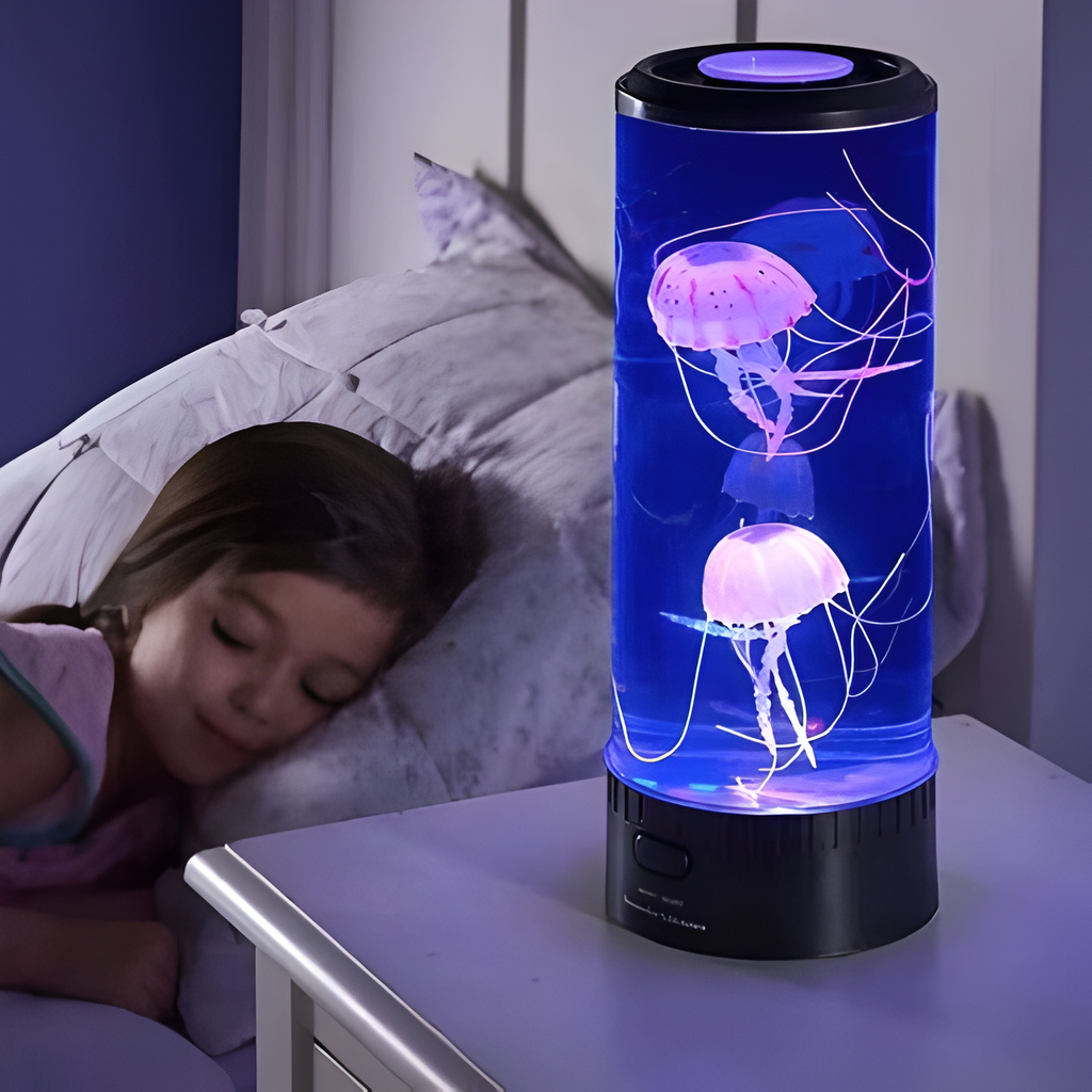 Floating Jellyfish Aquarium Lamp with 5 LED Color Modes and Quiet  Motor