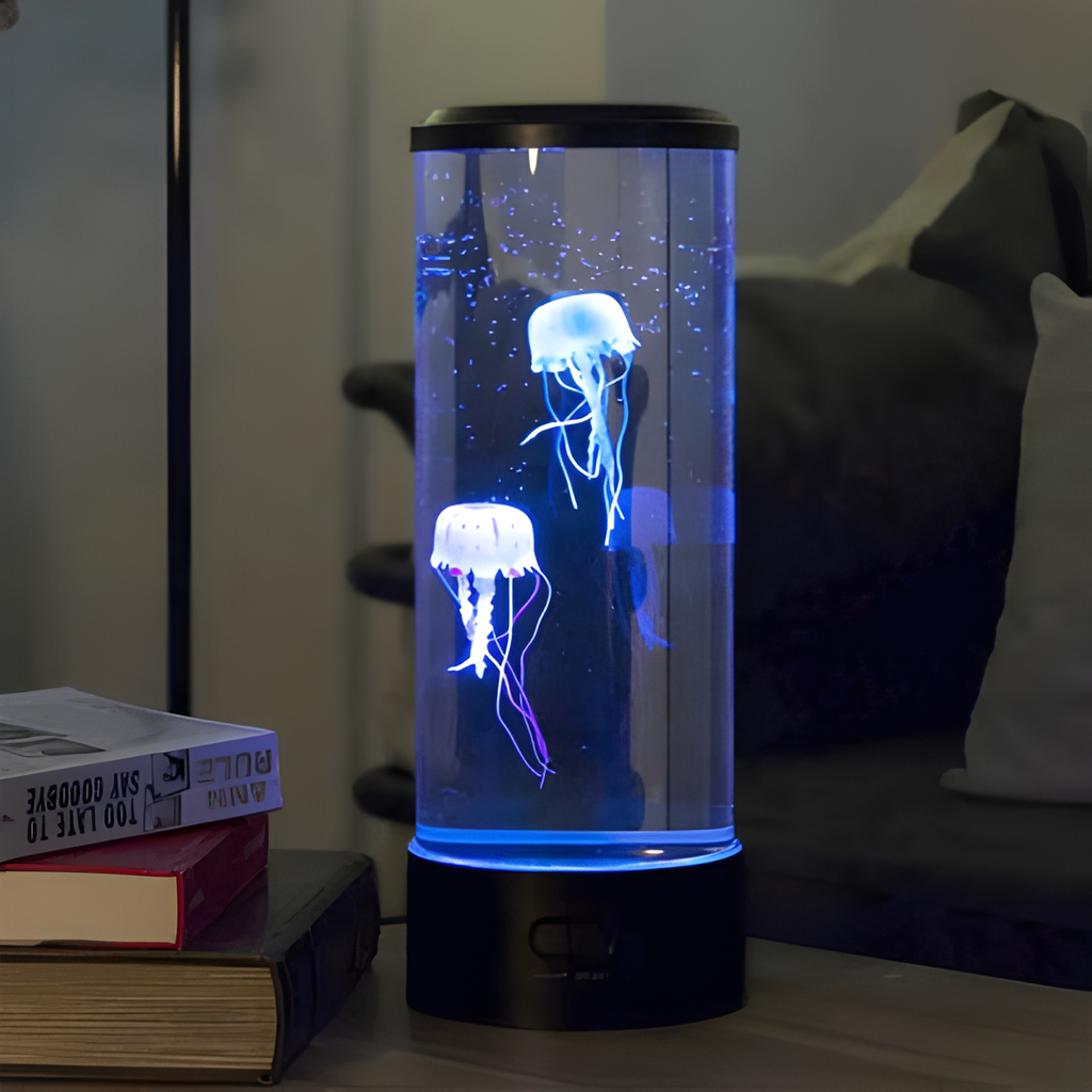 Floating Jellyfish Aquarium Lamp with 5 LED Color Modes and Quiet  Motor