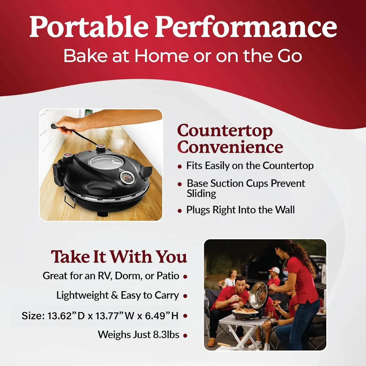 Crispy Crust Pizza Oven by Granitestone â?12 Inch Electric Pizza Oven Indoor Countertop Maker with Ceramic Stone Heats up to 800ËF for Delicious Stone Baked Pizzeria Style Pizza at Home