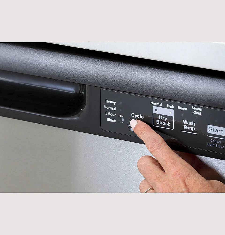 GE - Front Control Built-In Dishwasher with 55 dBA - Bisque