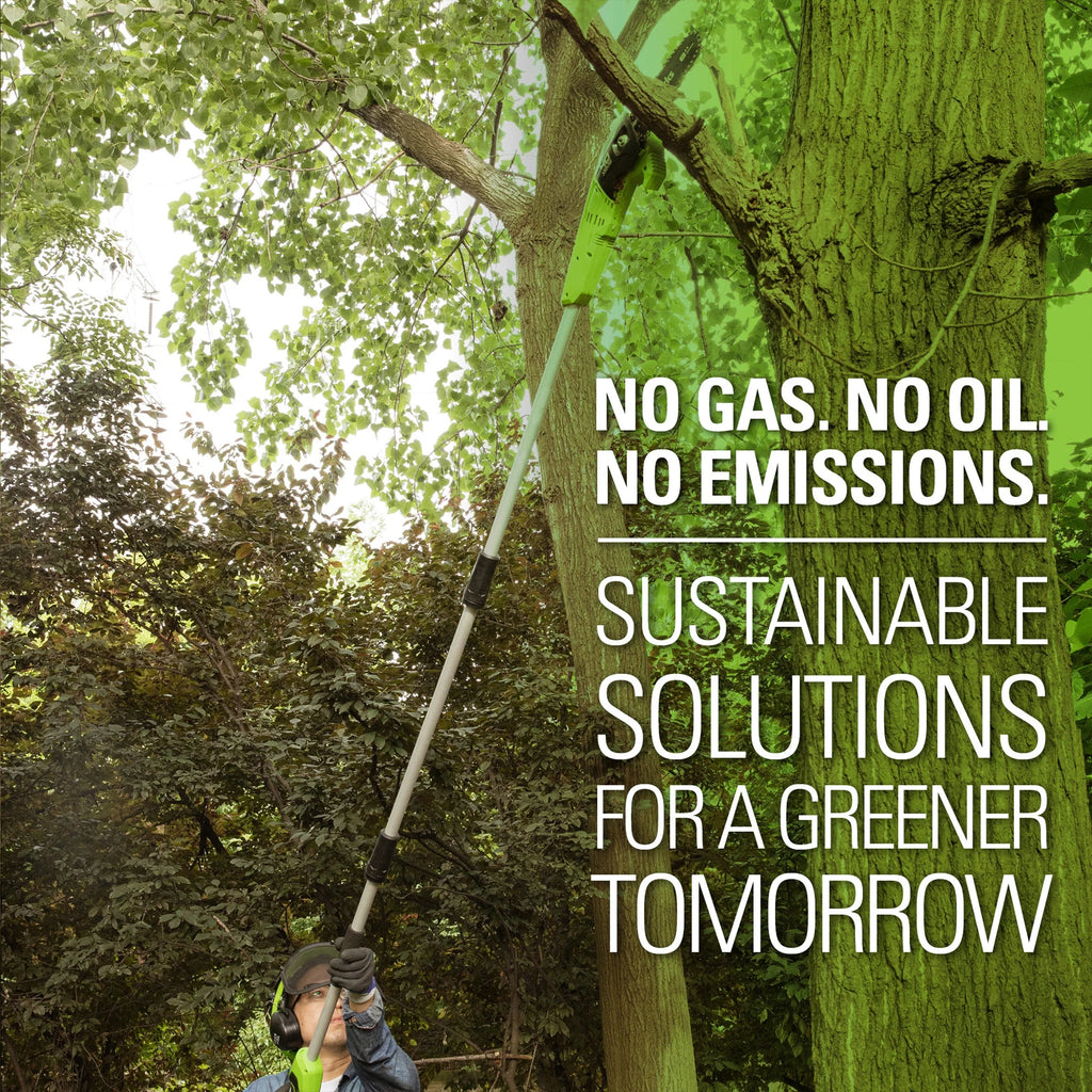 Greenworks 40V 8 Cordless Pole Saw with 2.0 Ah Battery and Charger， 1403702