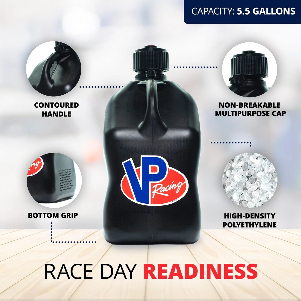 VP Racing 5.5 Gal Motorsport Racing Liquid Container, Black (2 Pack)