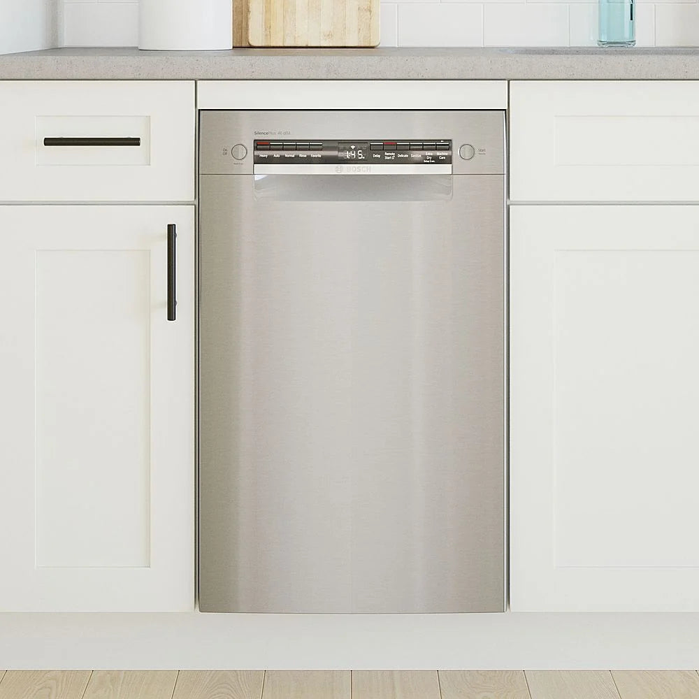 Bosch - 300 Series 18 Front Control Smart Built-In Dishwasher with 3rd Rack and 46 dBA - Silver