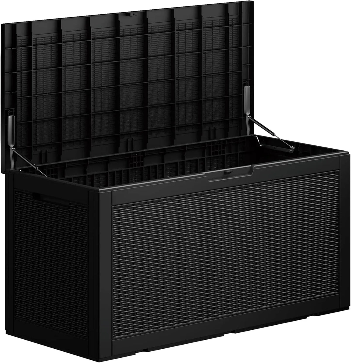 45 Gallon Waterproof Deck Box, Lockable Resin Storage Box for Patio Furniture Cushions Garden Tools and Outdoor Delivery Storage, Coffee