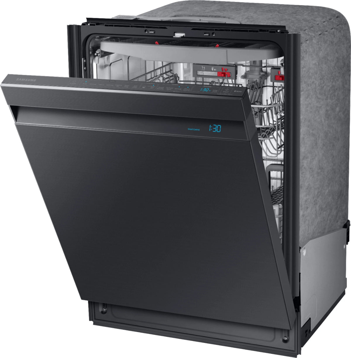 Samsung - Linear Wash 24 Top Control Built-In Dishwasher with AutoRelease Dry, 39 dBA - Black stainless steel