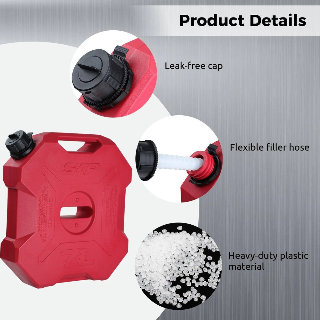 Plastic Petrol Can Professional: 1.85gal Fuel Container Gasoline Bucket for Car