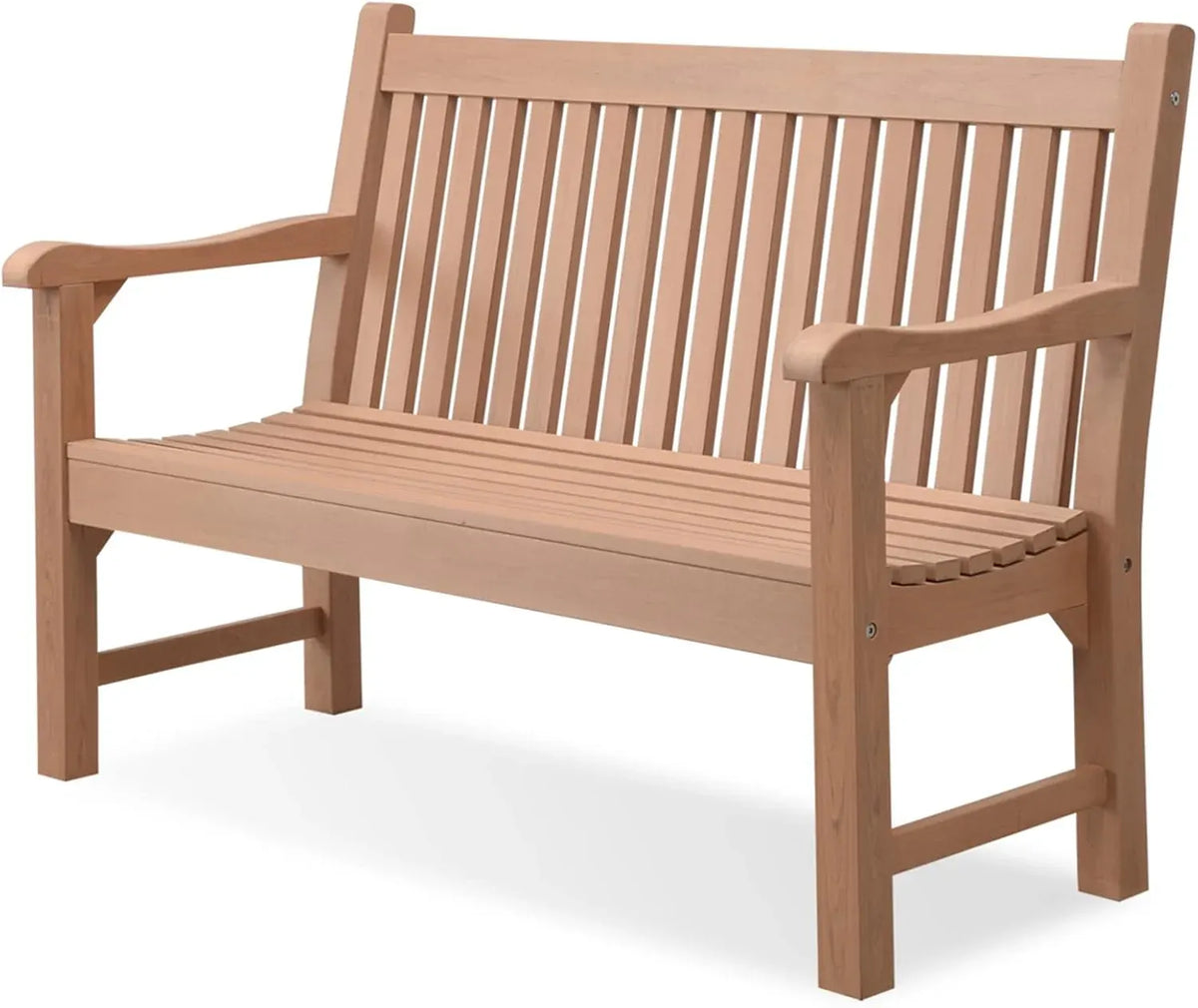Psilvam Garden Bench, 2-Person Poly Lumber Patio Bench, All-Weather Outdoor Bench That Never Rot, Memorial Bench, Suit for Garden, Porch and Park (Black)