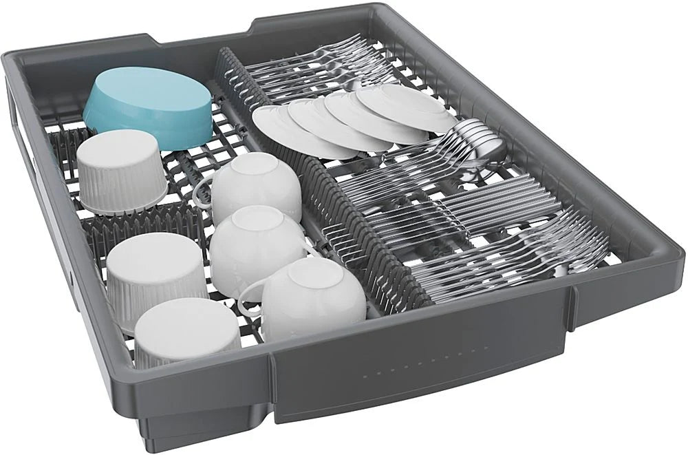 Bosch - 300 Series 18 Front Control Smart Built-In Dishwasher with 3rd Rack and 46 dBA - Silver