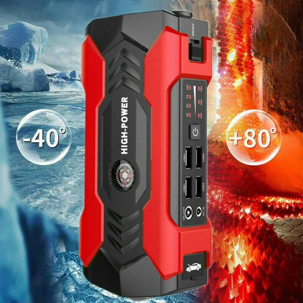 Car Jump Starter, 600A Peak 99800mAh Portable Mini Slim Charger Power Bank (up to 12V 6.0L Gasoline Vehicles & 12V 3.0L Diesel Car) LED Flash Light Battery Booster