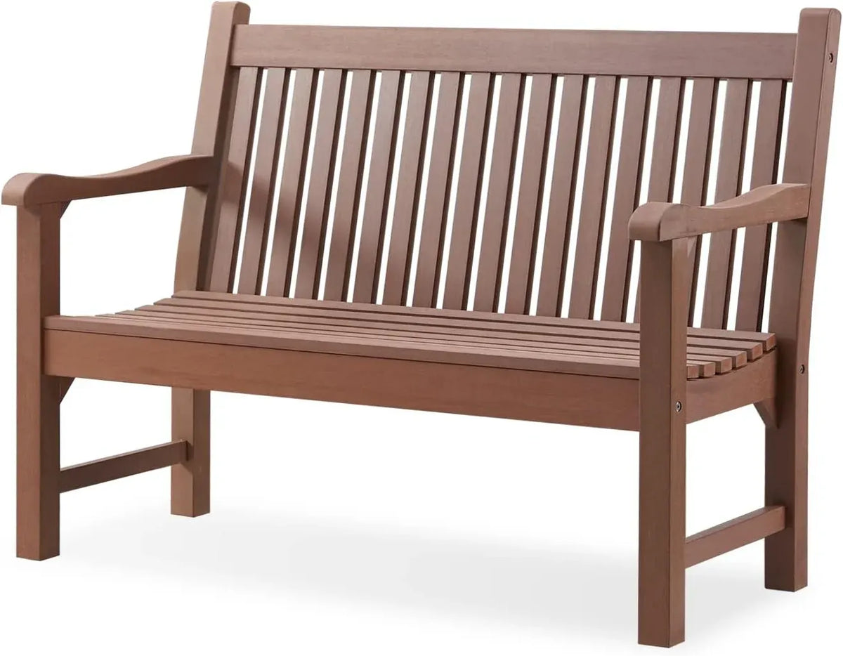 Psilvam Garden Bench, 2-Person Poly Lumber Patio Bench, All-Weather Outdoor Bench That Never Rot, Memorial Bench, Suit for Garden, Porch and Park (Black)
