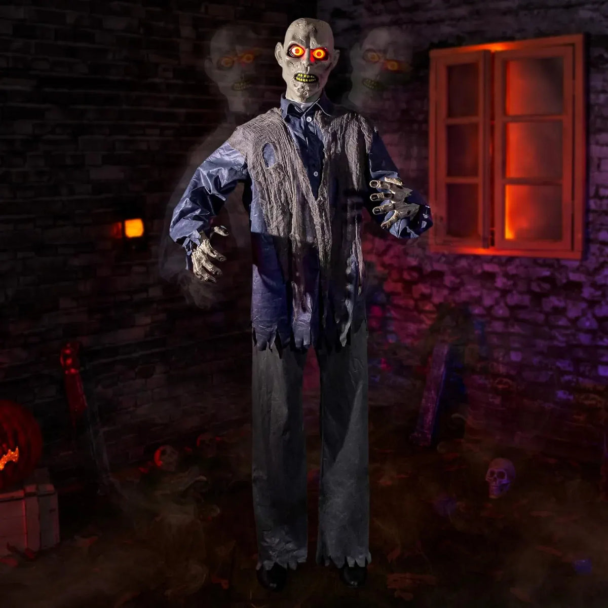 Halloween Animatronics 6ft Witch Animated 72inch Decorations with Motion Sensor Activated, Creepy Sound, Scary Move, Light Up Eyes, Haunted House Spooky Decor Horror Prop for Indoor, Outdoor, Yard