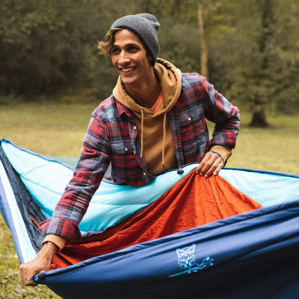 Wise Owl Outfitters Hammock Underquilt â?Insulated Camping Quilt for Warm Sleeping â?Fits Under Hammocks â?Ultralight, Water-Resistant & Packable